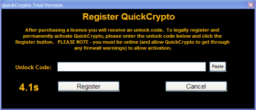 Register QuickCrypto