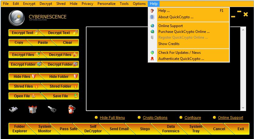 help menu